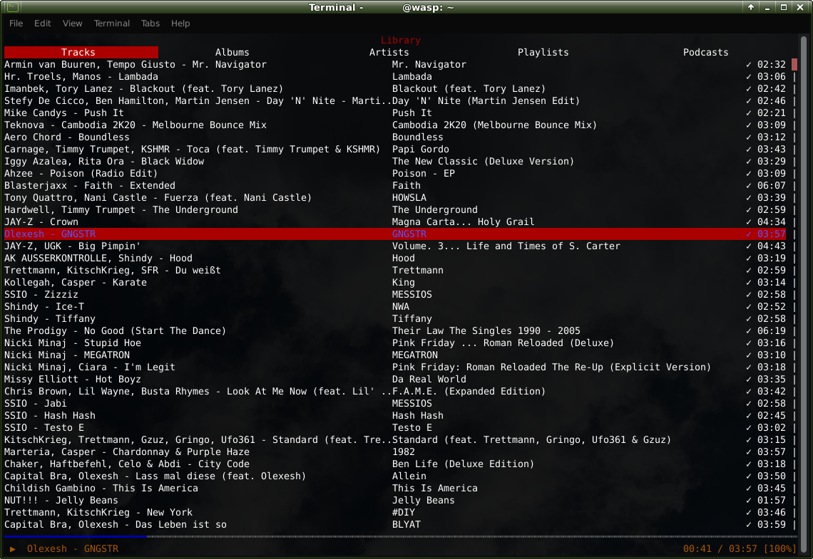 Spotify ncurses client ncspot