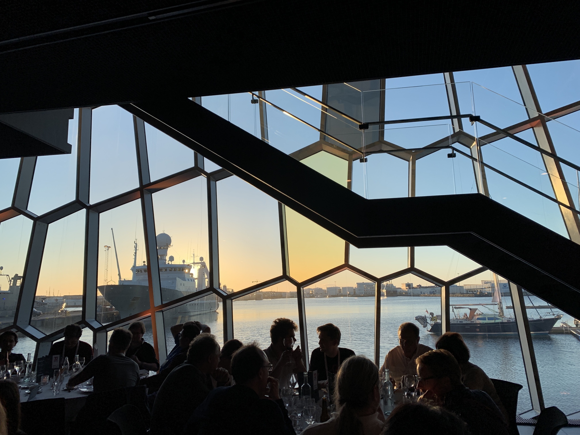 RIPE78 Dinner, Harpa Reykjavik View Sunset